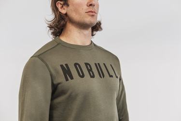 Nobull Crew Men's Sweatshirts Green | Australia (FP1356)